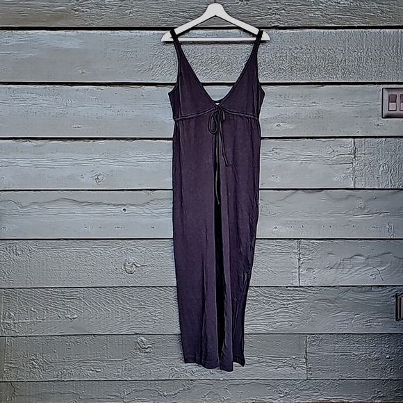 163 FREE PEOPLE Essential Tank Midi Black Dress - Picture 4 of 8